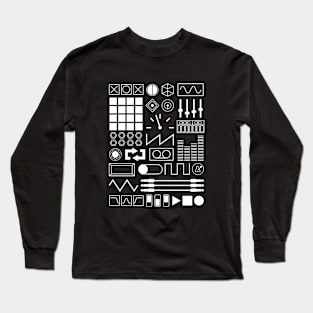 Electronic Musician Synth, Sampler and Drum Machine Controls - White Long Sleeve T-Shirt